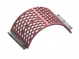 Cestello vaglio larghezza 525, spessore t=25, perforazione esagonale tra piani 50, ligamento 13 per Lindner Recyclingtech 