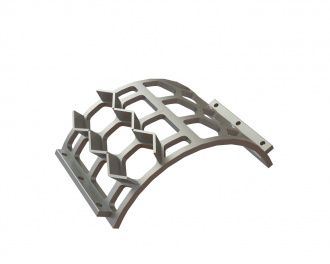 Cestello vaglio larghezza 530, spessore t=25, perforazione esagonale tra piani 142, ligamento 27.5 per Lindner Recyclingtech Lindner Meteor