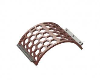 Cestello vaglio larghezza 530, spessore t=25, perforazione esagonale tra piani 80, ligamento 20 per Lindner Recyclingtech Lindner Meteor