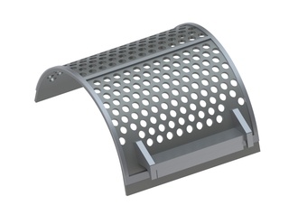 Cesto colador 497 de ancho, espesor de la chapa de criba t=10, con soportes, perforación redonda Ø25 para Lindner Recyclingtech 