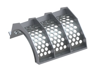 Cesto colador 655 de ancho, espesor de la chapa de criba t=10, perforación redonda Ø40, paso 12 para Lindner Recyclingtech 