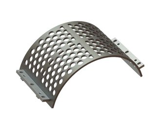 Cesto vagliante 524 mm di larghezza, spessore lamiera forata t=15, foratura Ø45 legamento 12 per Lindner Recyclingtech 