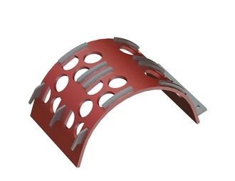 Cesto vagliante 630 mm di larghezza, spessore lamiera forata t=22, legamento 30 foratura Ø120 per Vecoplan 