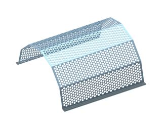 Cesto vagliante 875 mm di larghezza, spessore lamiera forata t=3, foratura Ø20 legamento 5 