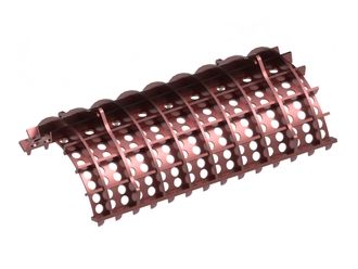 Cesto vagliante inferiore larghezza 1510, lamiera vagliante spessore t=12, perforazione rotonda Ø50 per Hammel Recyclingtechnik GmbH 