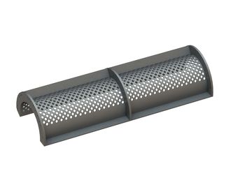Cesto vagliante, larghezza 1498 mm, spessore lamiera forata t=8, foratura diagonale Ø20, legamento 9 per Weima Maschinenbau GmbH 