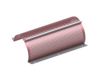 Cesto vagliante, larghezza 594 mm, spessore lamiera forata t=5, foratura Ø10/Ø12 legamento 4.5 per Weima Maschinenbau GmbH 