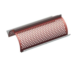 Cesto vagliante, larghezza 594 mm, spessore lamiera forata t=5, foratura Ø15 legamento 5 per Weima Maschinenbau GmbH 
