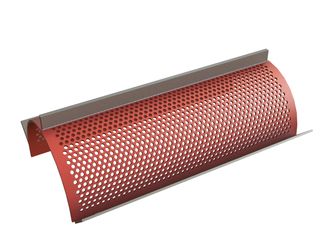 Cesto vagliante, larghezza 594 mm, spessore lamiera forata t=5, foratura Ø8 legamento 4, Hardox per Weima Maschinenbau GmbH 