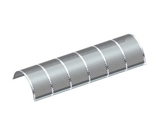 Chapa de tamiz ancho 1450, espesor t=4+1, perforación Ø4, nervio 2, acero estructural no aleado para Eldan Recycling 