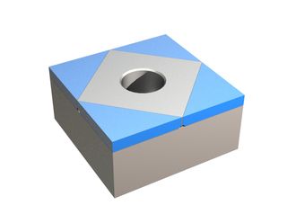 Chipper knife 43x43x20 Hybrid Line Blade 90°, Quality = H4 for Lindner Recyclingtech Lindner Antares 1600