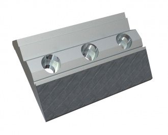 Clamping bar 345x242x67, 3 countersunk holes, 2x M20/2x M8 thread, hard-faced for Lindner Recyclingtech Lindner Jupiter