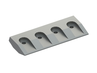 Clamping bar middle 389x170x48 4 holes for Vecoplan LLC (Retech)  Clamping bar middle 389x170x48 4 holes for Vecoplan LLC (Retech)