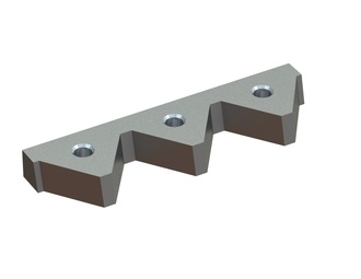 Coltello 3 parti 239x66x25 Premium Line, 3xM16 filetti, variante Y per Eldan Recycling 