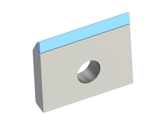 Coltello del rotore destro 45x36x8, bordo tagliente in carburo 55°, foro Ø11, qualità carburo = H4 per Wanner Technik GmbH 