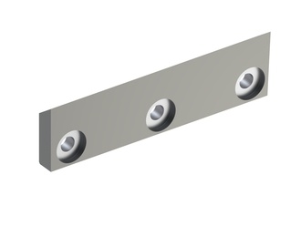 Coltello del rotore sinistro 328x89x25, Premium Line, 3 fori svasati, bordo tagliente 55° 