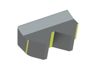 Coltello destro 2T 160x101x69, StandardCut, 2 denti, passo denti 80, versione W9 per Eldan Recycling 
