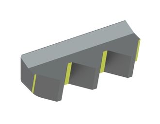 Coltello destro 3 denti 240x101x69, StandardCut, passo denti 80, versione W9 per Eldan Recycling 