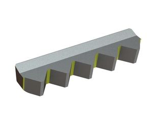 Coltello trituratore destro 399x101x69 Eco Line, versione 9 per Eldan Recycling Eldan MPR 120