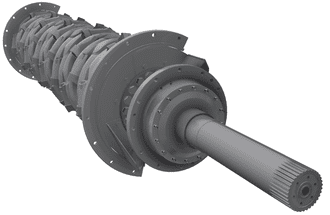 Complete rotor incl. mounting parts for Vecoplan LLC (Retech) Vecoplan VAZ 160/200