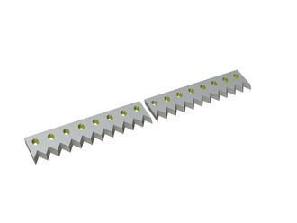 Contracuchilla 2 piezas 1280x154x25, Eco Line, versión 40, versión B1, 16 ranuras para Vecoplan Vecoplan VAZ 145/135