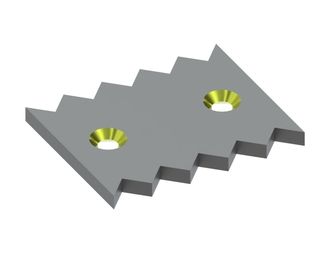 Contracuchilla 200x160x15 StandardCut, 2 taladros cónicos por ambos lados, 10 muescas dentadas para Weima Maschinenbau GmbH 