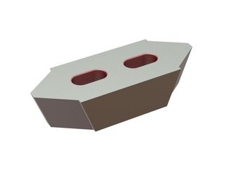 Contracuchilla 218.2x80x50, Premium Line, 2 ranuras, versión Z para Eldan Recycling 
