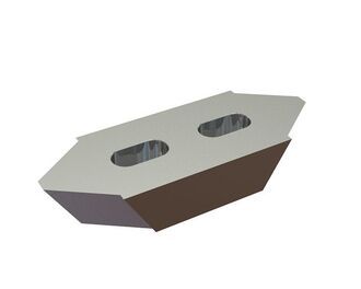 Contracuchilla 218x80x40, PremiumCut, 2 ranuras para Eldan Recycling 