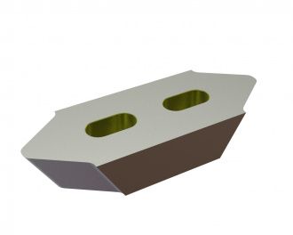 Contracuchilla 218x80x40, StandardCut, versión Y para Eldan Recycling 