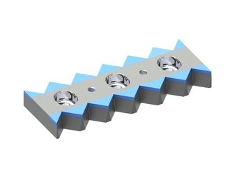 Contracuchilla 257x96x28, CarbideCut, 3 ranuras, 2xM12, calidad metal duro H4, versión 40 para Vecoplan 