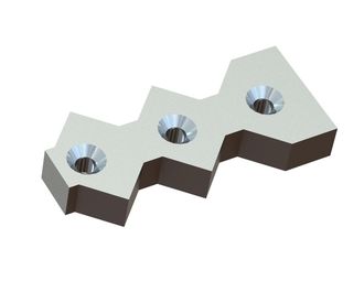 Contracuchilla 308x133x45 PremiumCut, 3 taladros cónicos por ambos lados para Weima Maschinenbau GmbH 