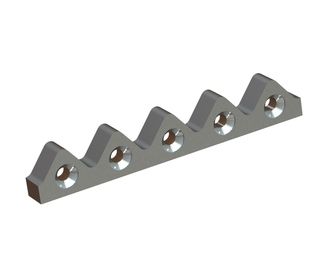 Contracuchilla 404x65x38, PremiumCut, 5 perforaciones avellanadas, versión W8 para Eldan Recycling 