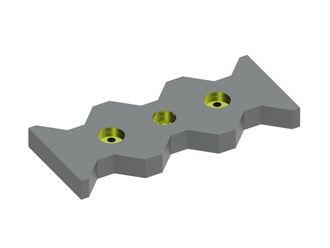 Contracuchilla 414x173x38 StandardCut, 2xØ45/M16, Ø39,8/Ø18, versión B1 para Vecoplan 