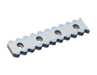 Contracuchilla 448x98x25, CarbideCut, 4 avellanados para agujeros oblongos, calidad de carburo H4 para Vecoplan 