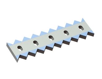 Contracuchilla 500x136x27, CarbideCut, muescas de dientes 90°, calidad de carburo H4 para Lindner Recyclingtech 