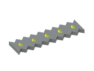 Contracuchilla, 500x136x27, StandardCut, versión 43, versión X para Lindner Recyclingtech 
