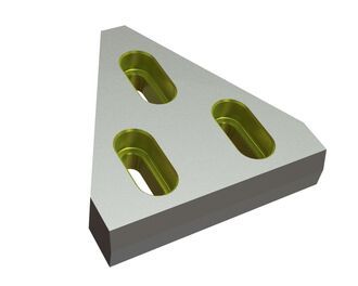 Contracuchilla central 245x233x50, StandardCut, versión W9 para Eldan Recycling Eldan Super Chopper SC 1412