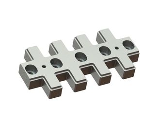 Contracuchilla central 598x295x69, PremiumCut, 5 agujeros oblongos, 2x rosca M20, en bruto para Hosokawa Alpine AG 