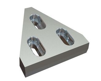 Contracuchilla centro 245x233x50, PremiumCut, 3 ranuras, versión W8 para Eldan Recycling Eldan Super Chopper SC 1412