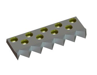 Contracuchilla centro-izquierda 498x166x43/30, Eco Line, 9 ranuras, paso de diente 80.6 para Zeno Zerkleinerungsmaschinen 