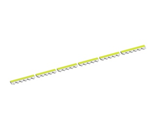 Contracuchilla de 6 piezas 2051x78x25 Eco Line, paso de diente 63.7, con chaflán para Vecoplan Vecoplan VAZ 220/200