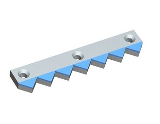 Contracuchilla inferior, 392x78x23, CarbideCut, 3 perforaciones avellanadas, calidad de carburo H4 