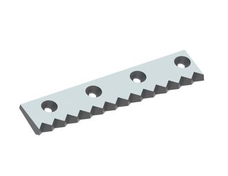 Contracuchilla izquierda 455x99x30 PremiumCut, 4 taladros avellanados, 13 muescas dentadas para Weima Maschinenbau GmbH 
