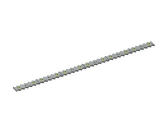 Contre-couteau 2483x127x28 Eco Line, 6 pièces, pas de denture 69, version 60, version X pour Vecoplan 