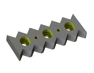 Contre-couteau 257x96x28, Premium Line, 2xM12 filetages, 3 trous fraisés, version 40, version VY pour Vecoplan 