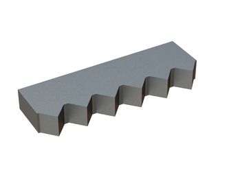 Contre-couteau central 388x125x50 PremiumCut, version X pour Vecoplan 