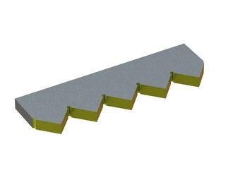 Contre-couteau central 409x124x25 StandardCut, version 80, version X pour Vecoplan Vecoplan VAZ 2500