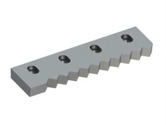 Contre-couteau droit 396x110x33, Premium Line, 4 trous oblongs, 11 dents, version X 