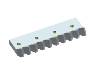 Contre-couteau gauche 377x108x35/25, Eco Line, 4x filetage M16, pas de dent 39 pour Vecoplan 