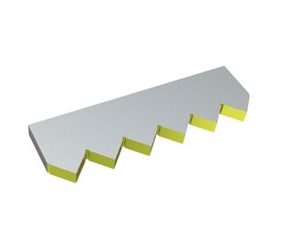 Controcoltello centrale 382x115x25 Eco Line, versione 60, versione X per Vecoplan 